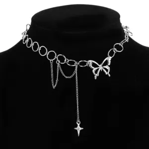 Punk Butterfly Choker Necklace