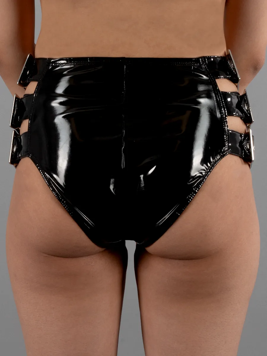 PVC Side Buckle Hot Pants