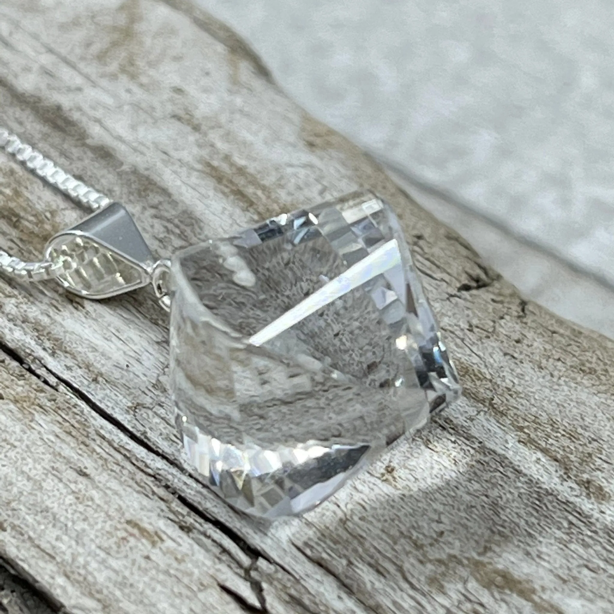 Quartz Crystal Lantern Cut Briolette Necklace