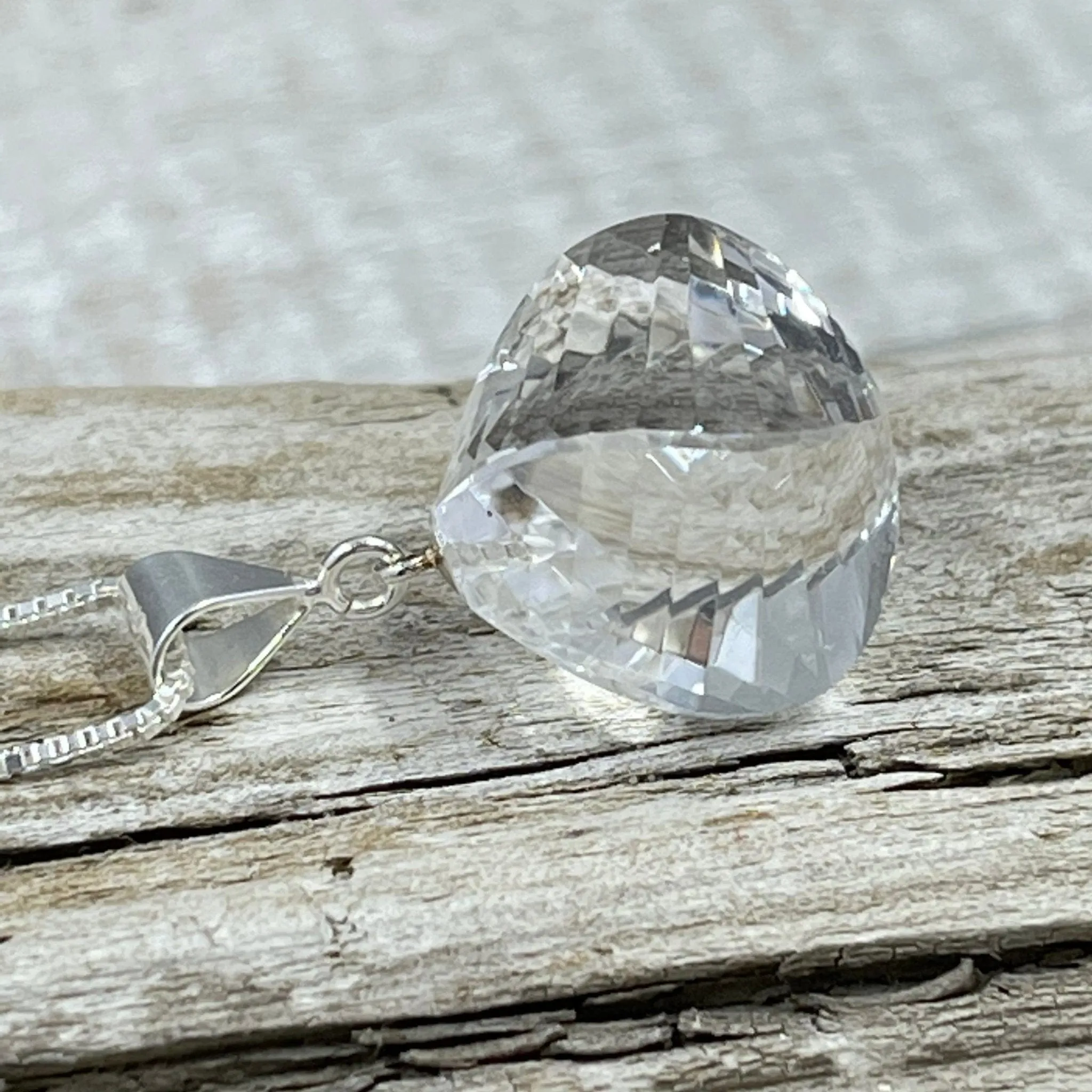 Quartz Crystal Lantern Cut Briolette Necklace