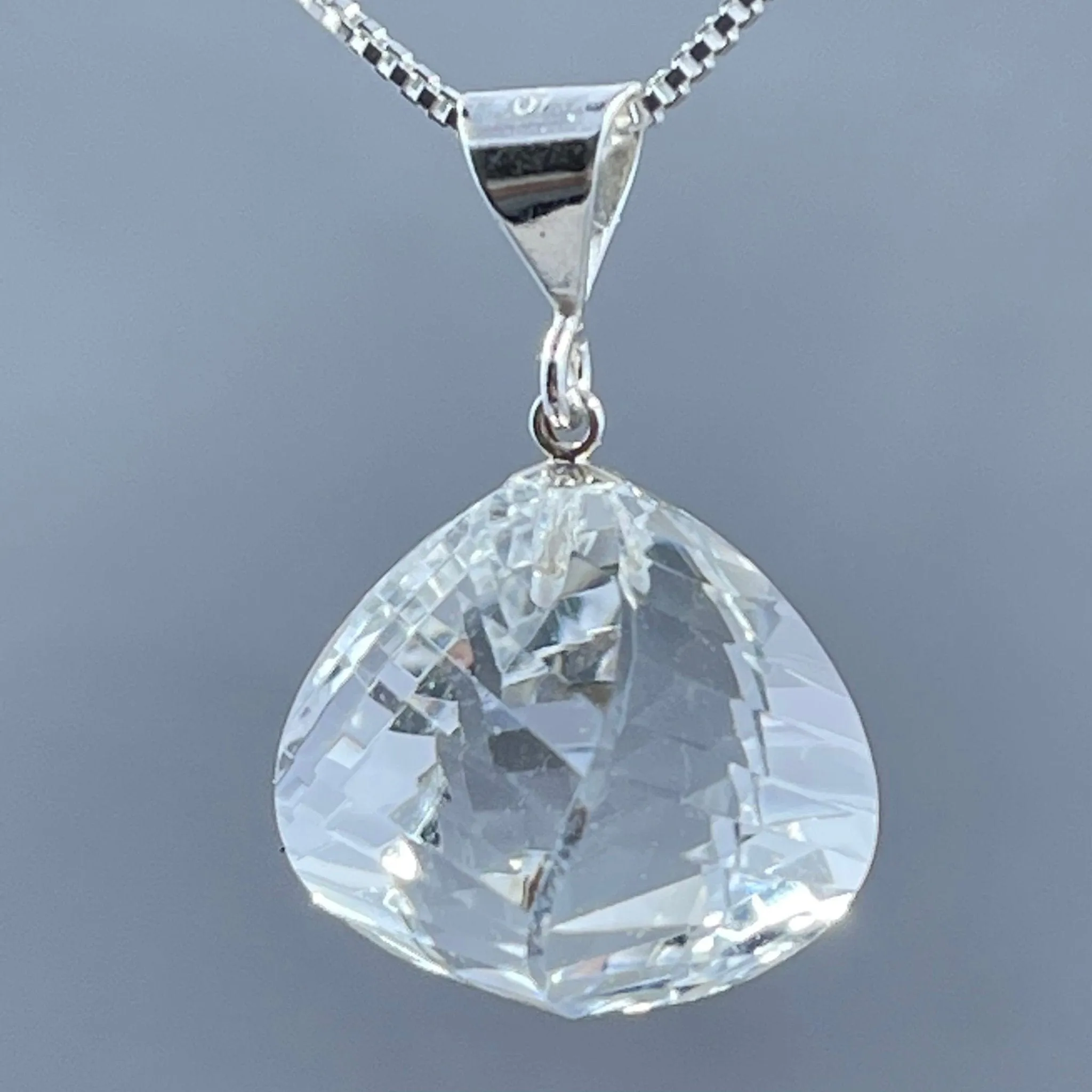Quartz Crystal Lantern Cut Briolette Necklace