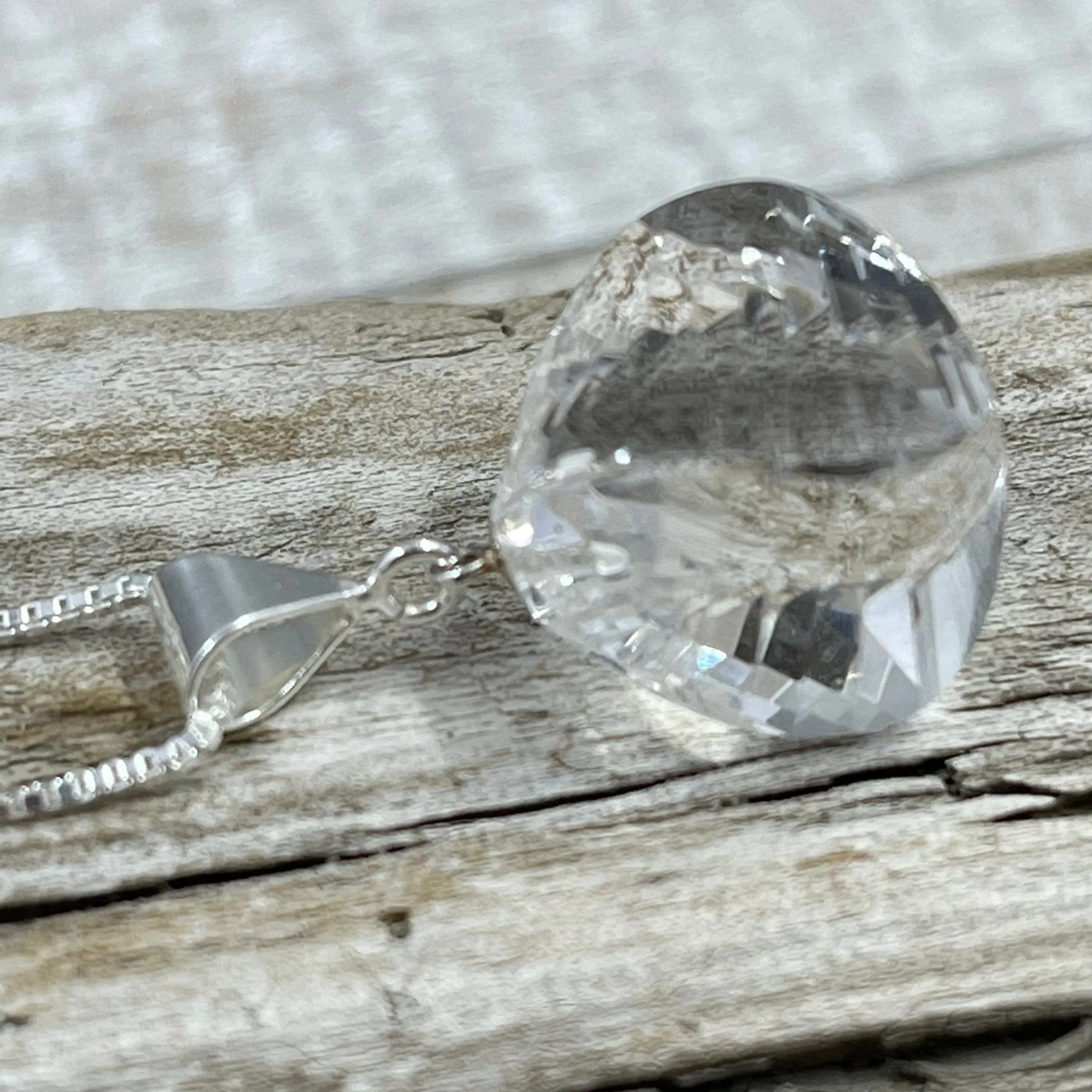 Quartz Crystal Lantern Cut Briolette Necklace
