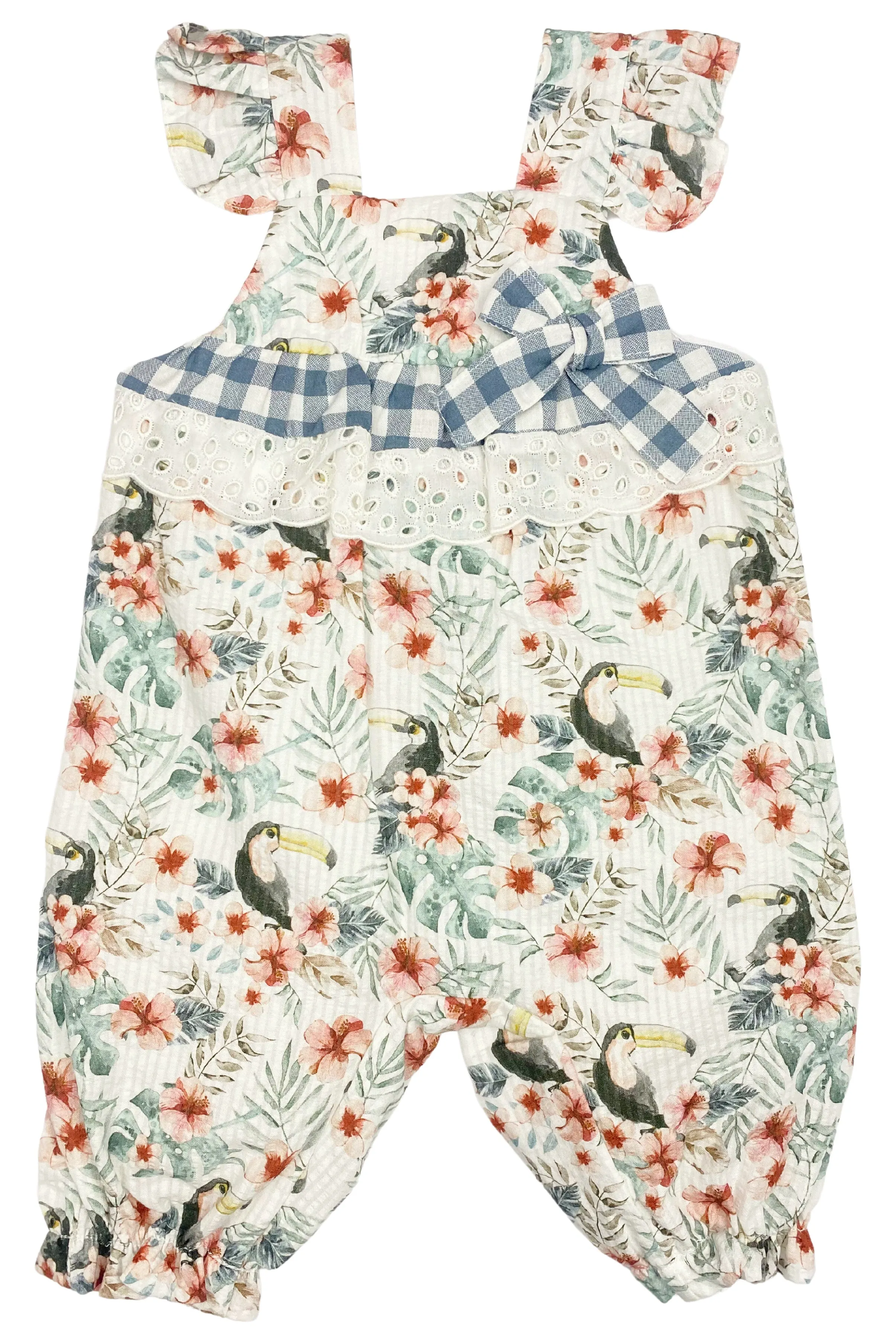 "Delphine" Navy Toucan Print Jumpsuit