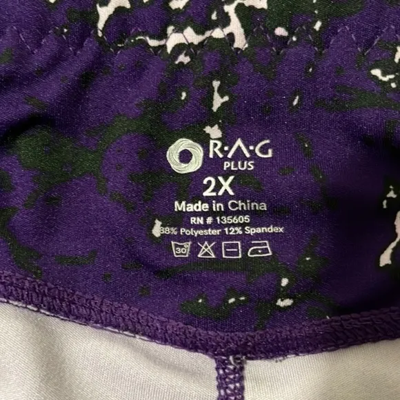 RAG Purple Pockets Bike Shorts Size 2XL EUC #1963