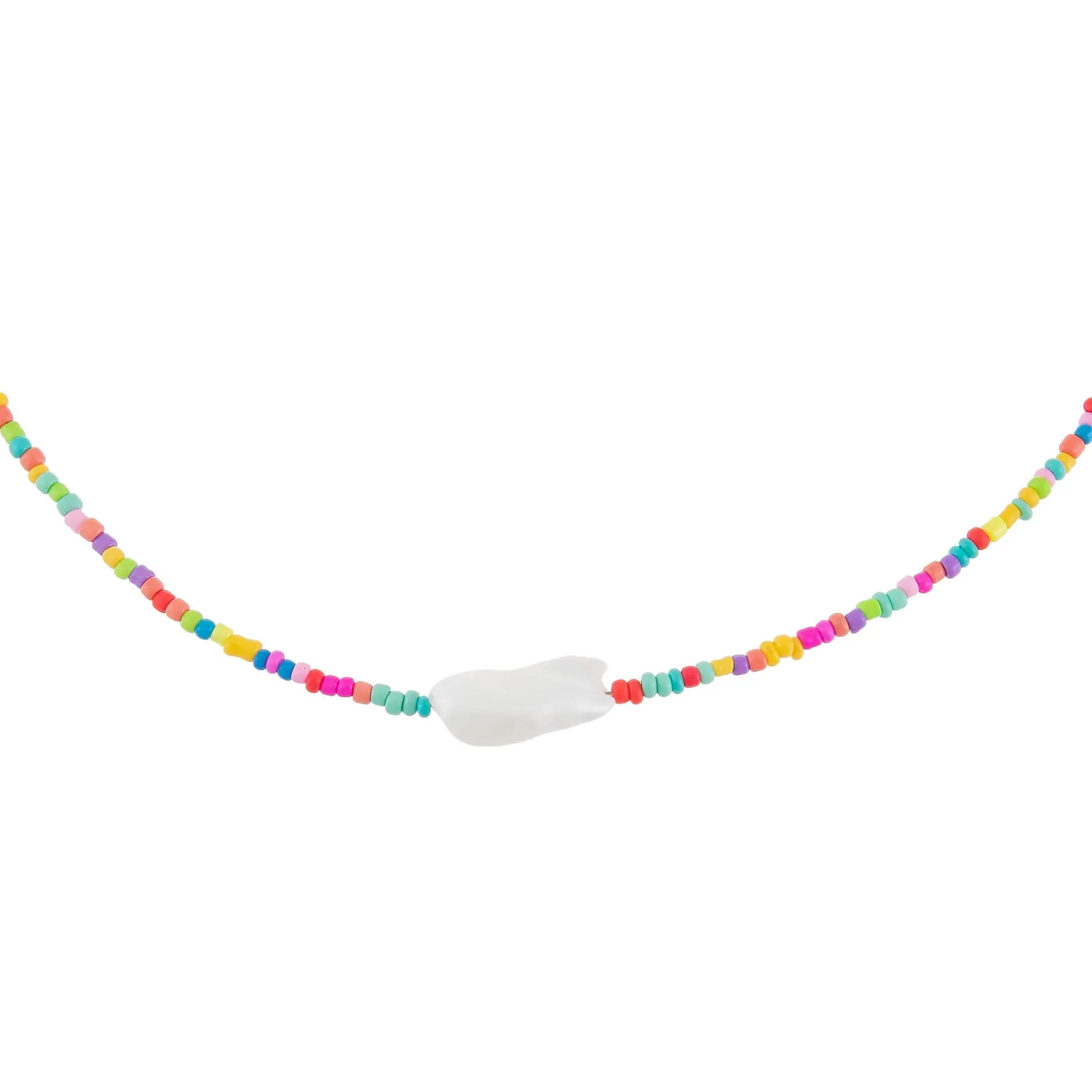Rainbow Baroque Pearl Color Beaded Choker