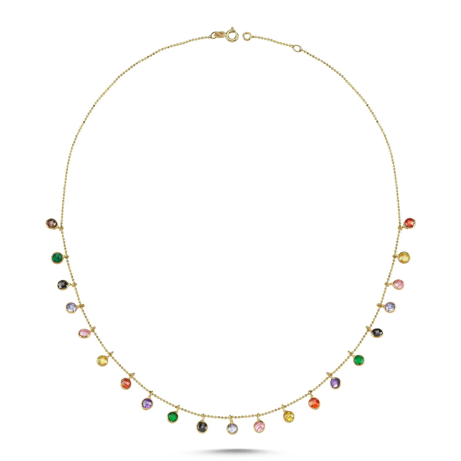 RAINBOW SAPPHIRE DANGLE CHOCKER NECKLACE
