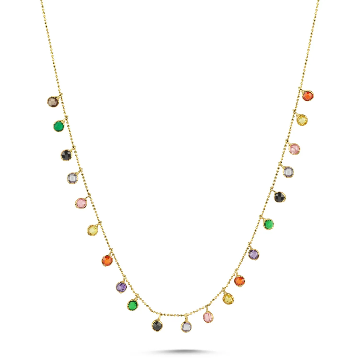 RAINBOW SAPPHIRE DANGLE CHOCKER NECKLACE