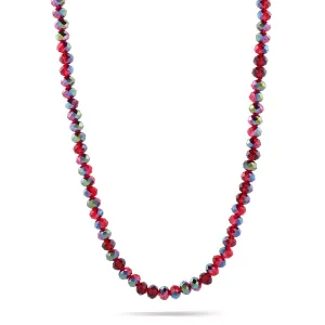 RED OLIVE CRYSTAL BEADS NECKLACES #HNN1285-18 SIAM/OLIVE(TD1)