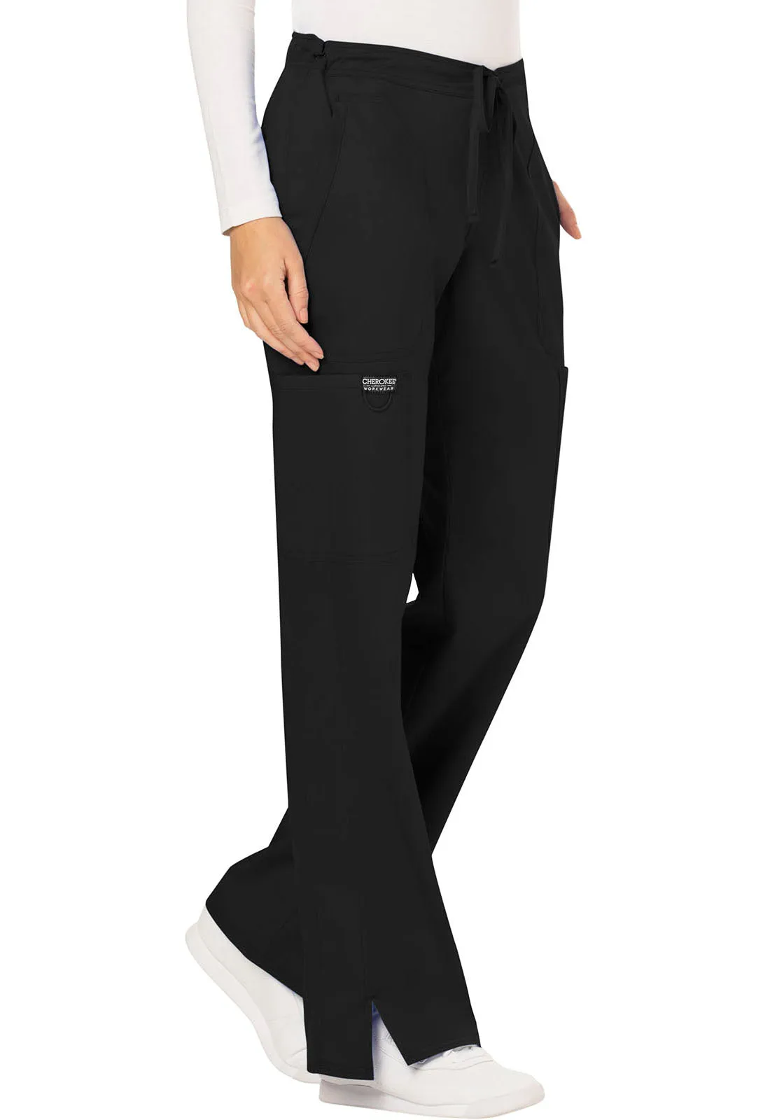 Revolution WW120 Mid Rise Moderate Flare Drawstring Pants Black