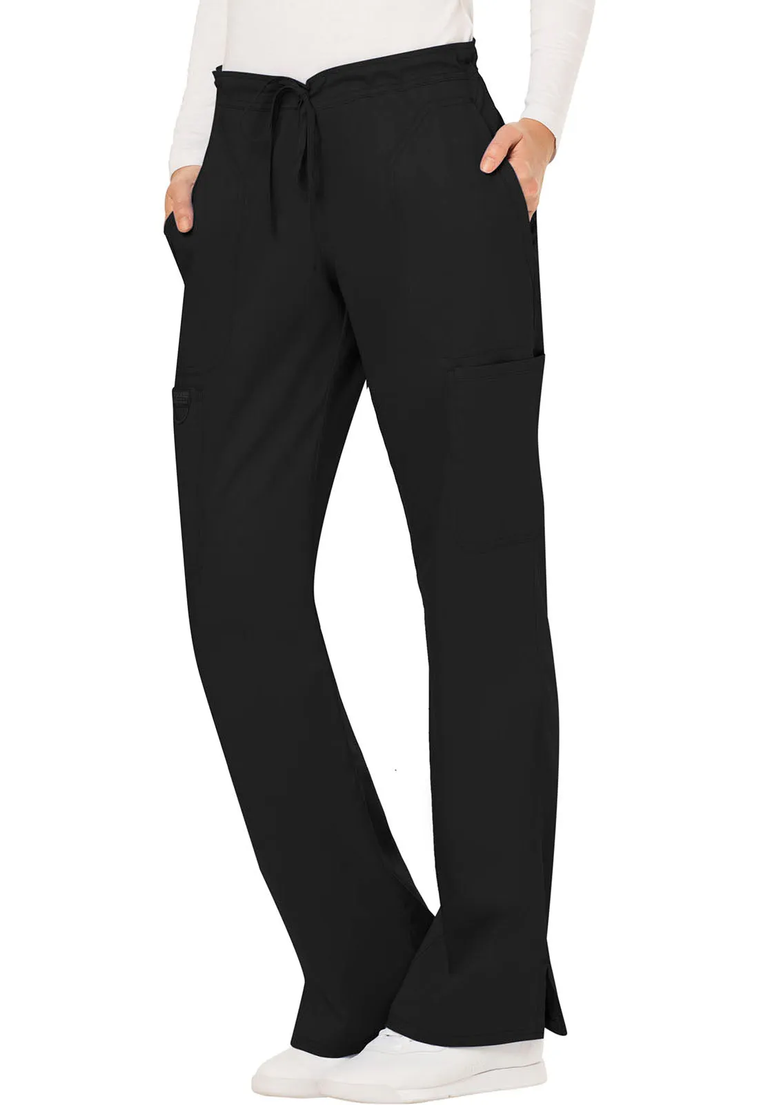 Revolution WW120 Mid Rise Moderate Flare Drawstring Pants Black