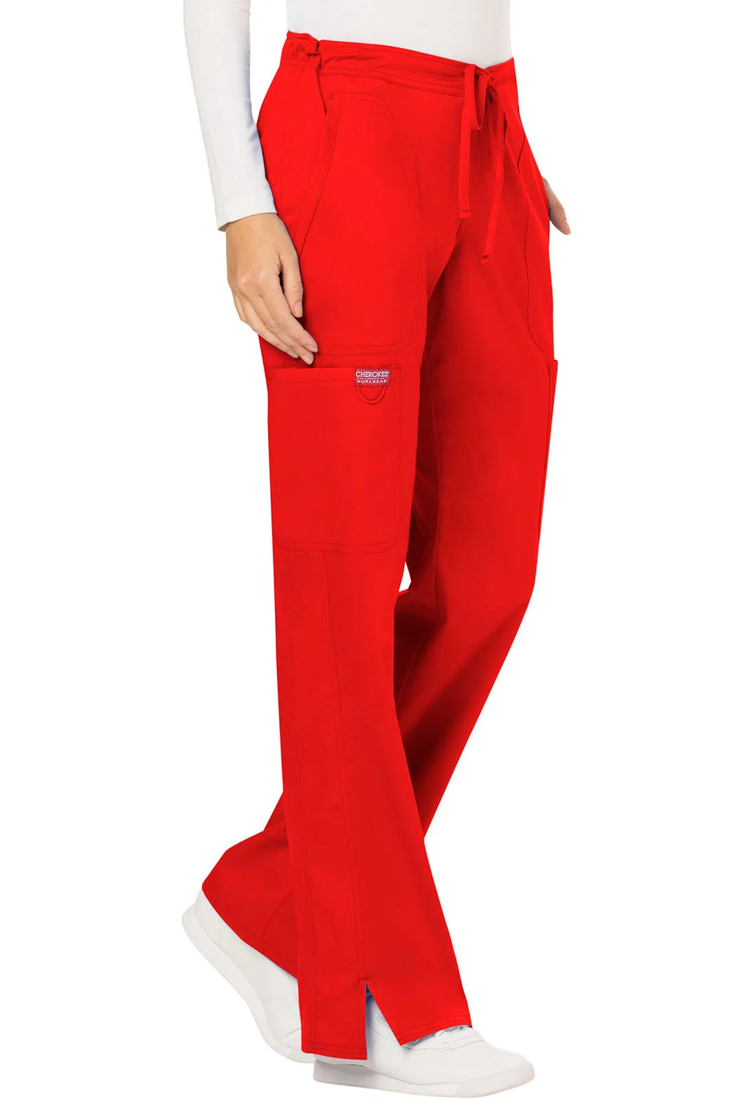 Revolution WW120 Mid Rise Moderate Flare Drawstring Pants Red