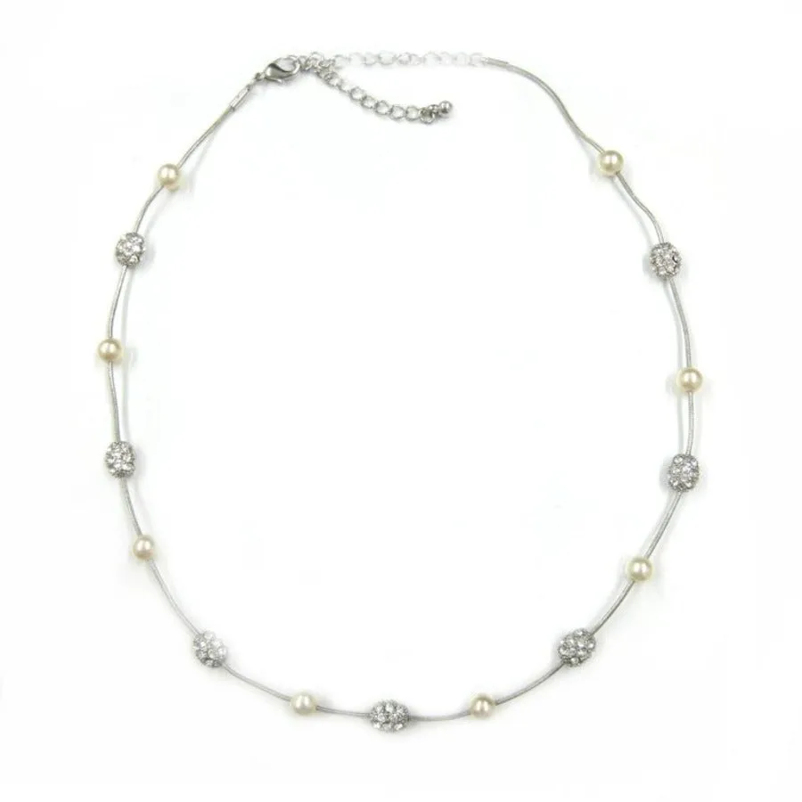 RHODIUM CREAM NECKLACE  #HNN5597_RHOD-CRM (GA4)
