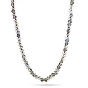 RHODIUM CRYSTAL BEADS NECKLACES #HNN1285- RHOD/RAIN (TA1/R-TH3)