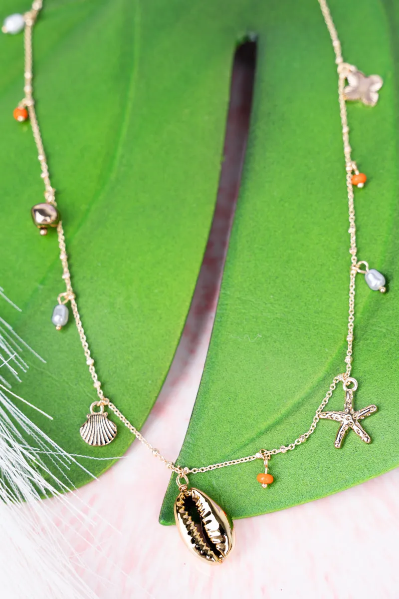Rockyshore Goldtone Charm Necklace