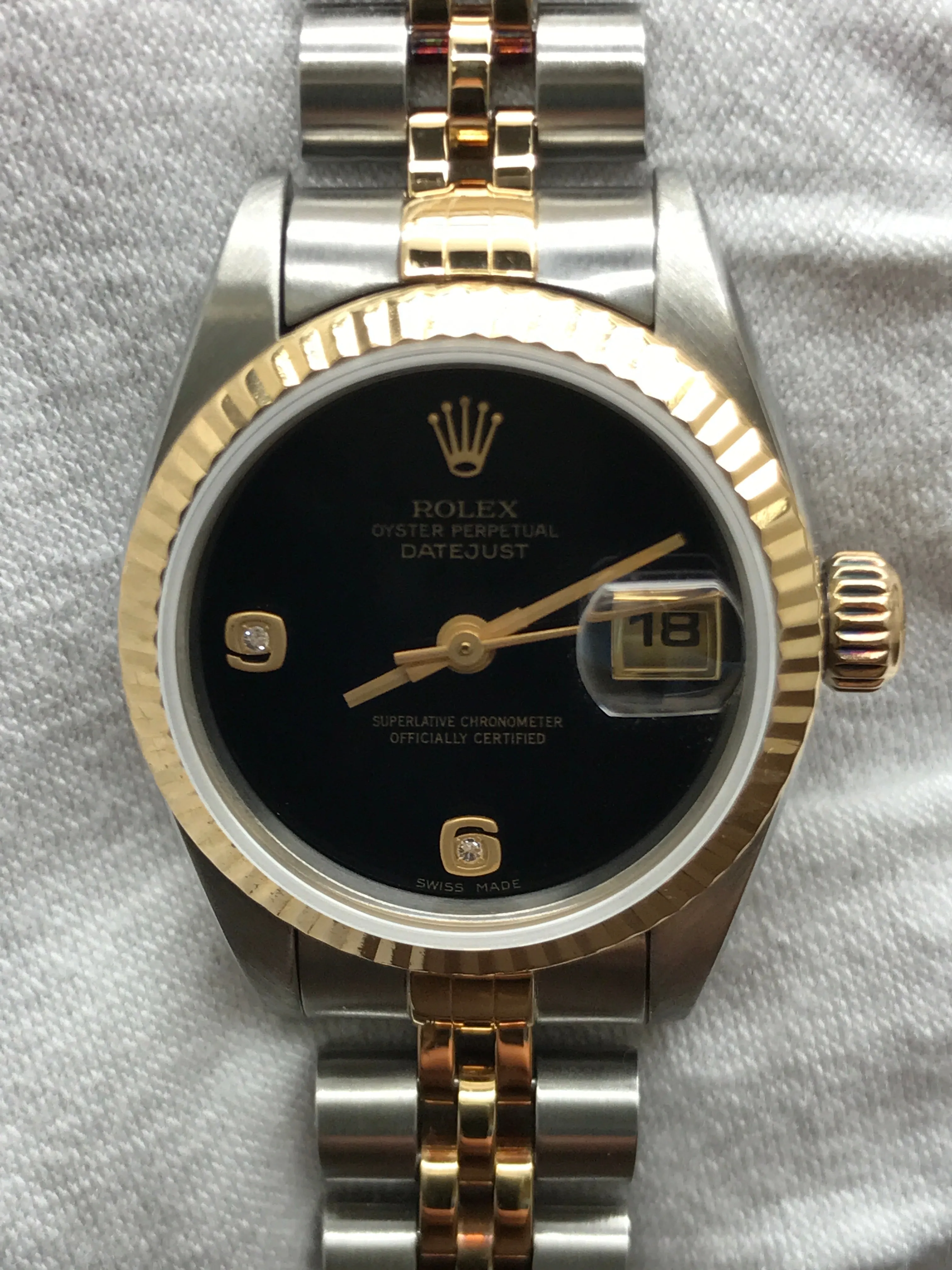Rolex Datejust 26mm 79173 Factory black Onyx with Diamonds Dial Automatic Women's Watch