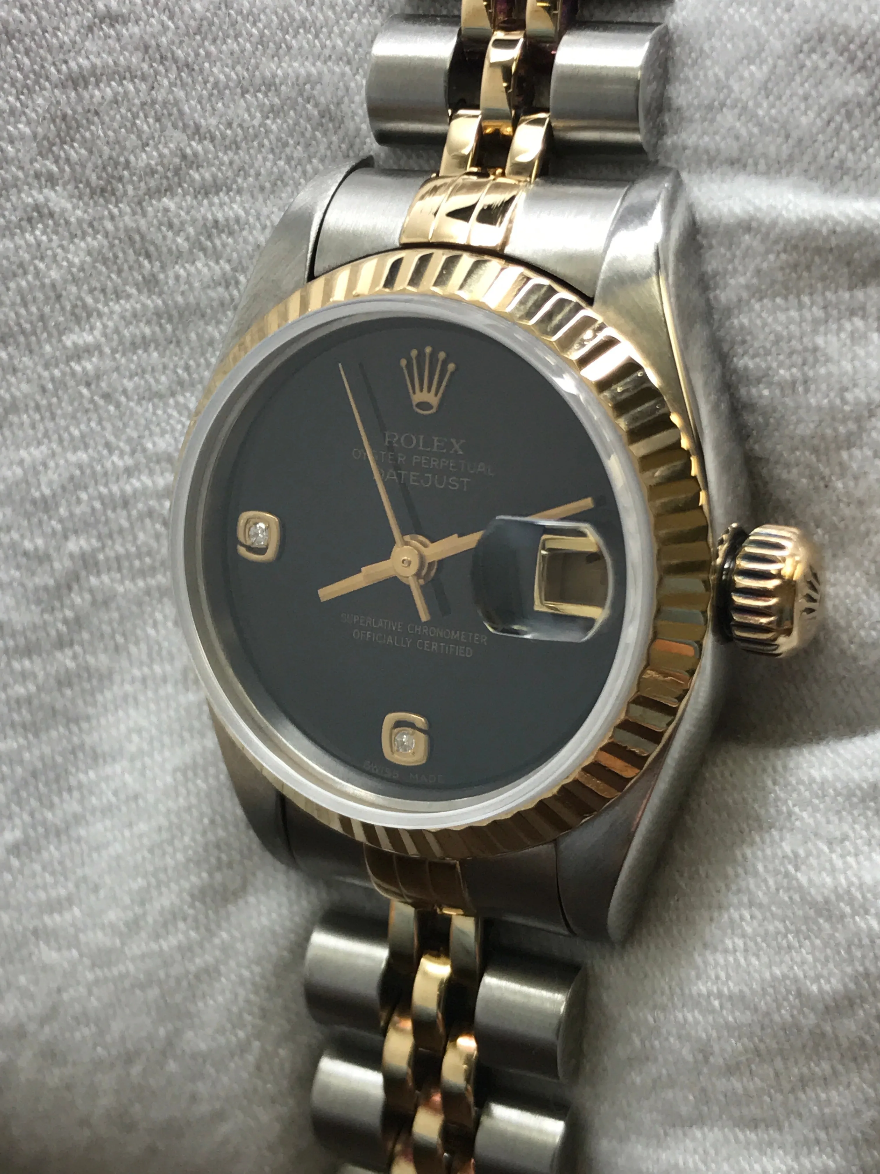 Rolex Datejust 26mm 79173 Factory black Onyx with Diamonds Dial Automatic Women's Watch