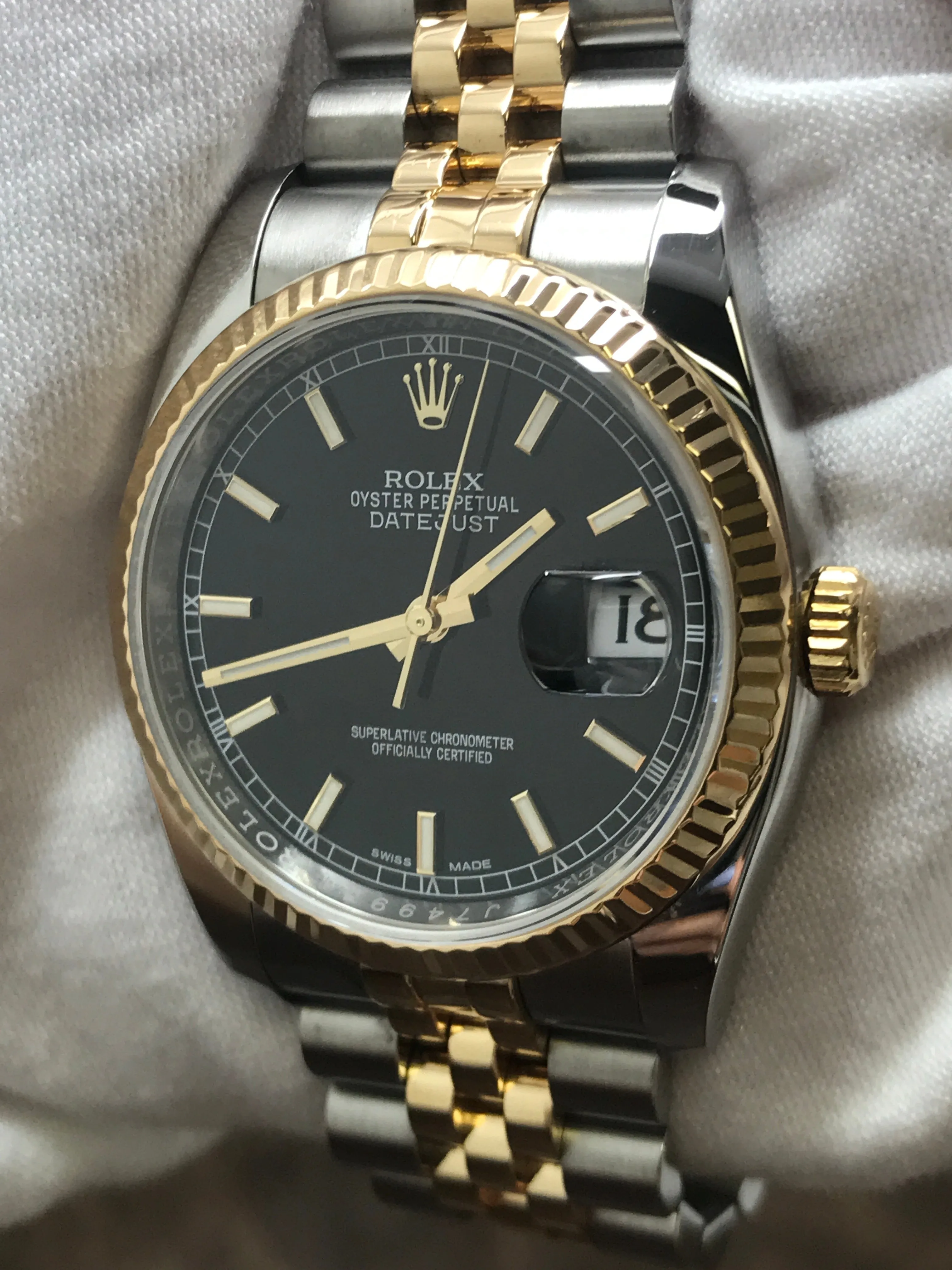 Rolex Datejust 36mm 116233 Black Dial Automatic Watch