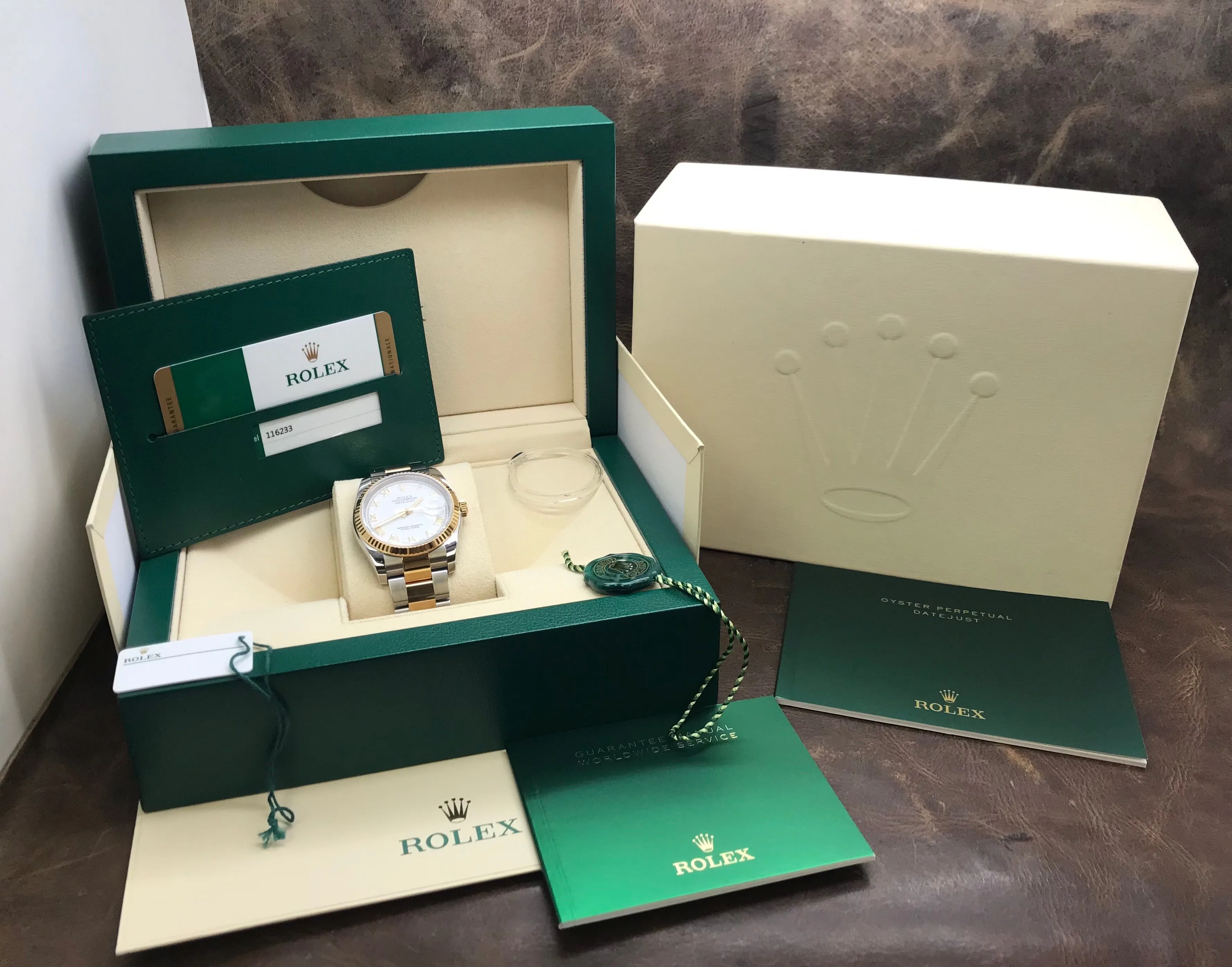 Rolex Datejust 36mm 116233 White Roman Dial Automatic Watch