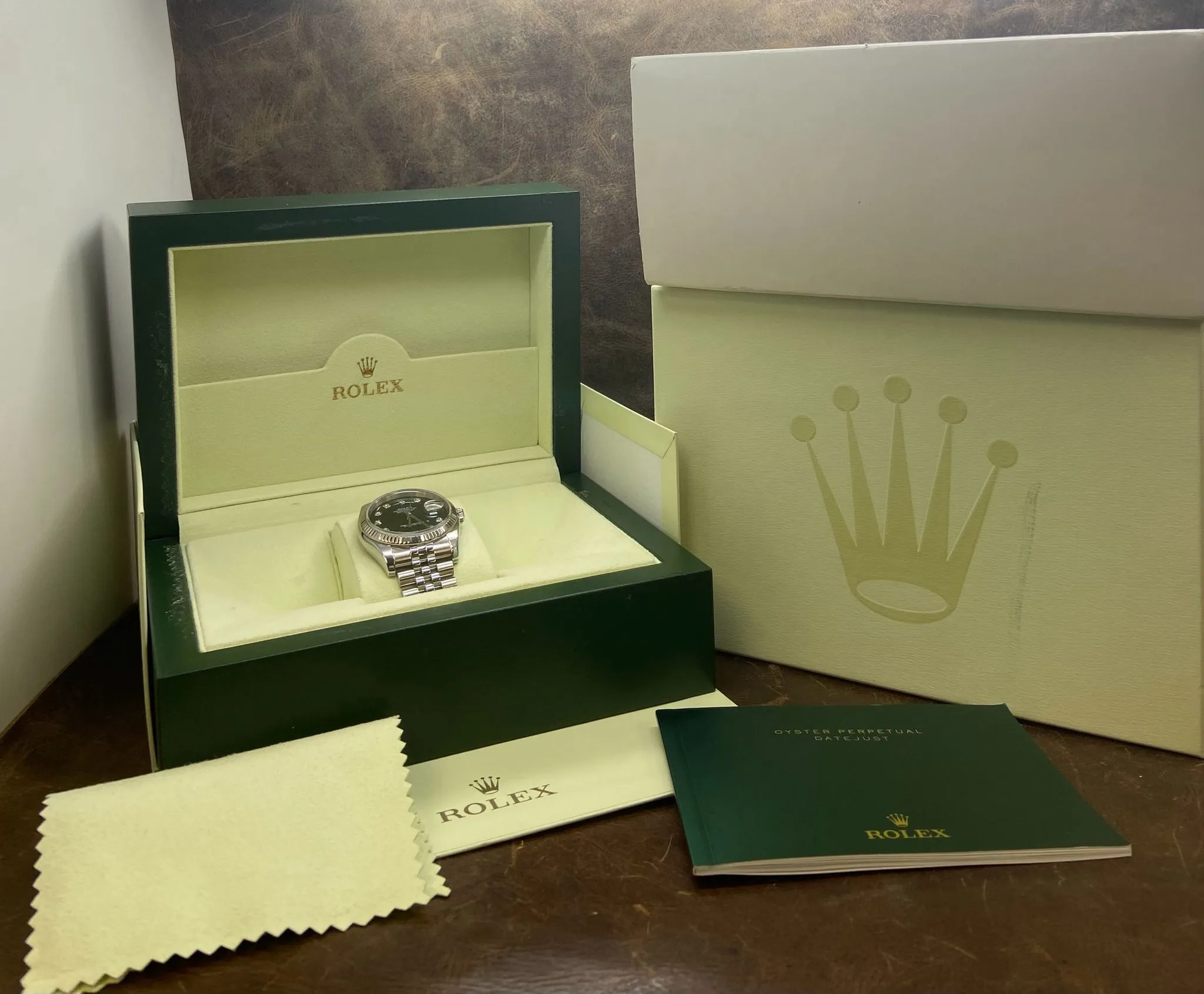 Rolex Datejust 36mm 116234 Black Diamond Dial Automatic Watch