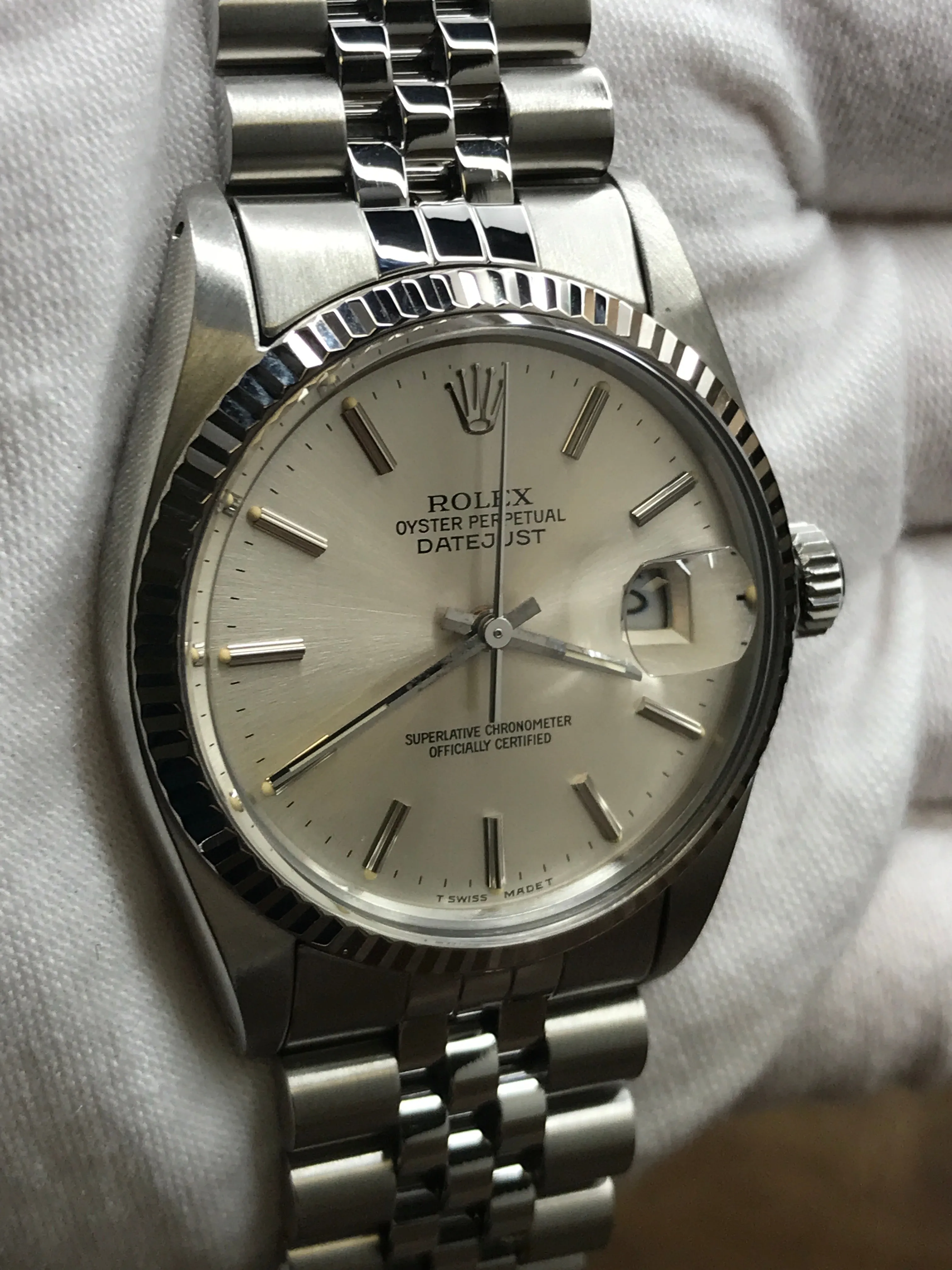 Rolex Datejust 36mm 16014 Silver Dial Automatic Watch