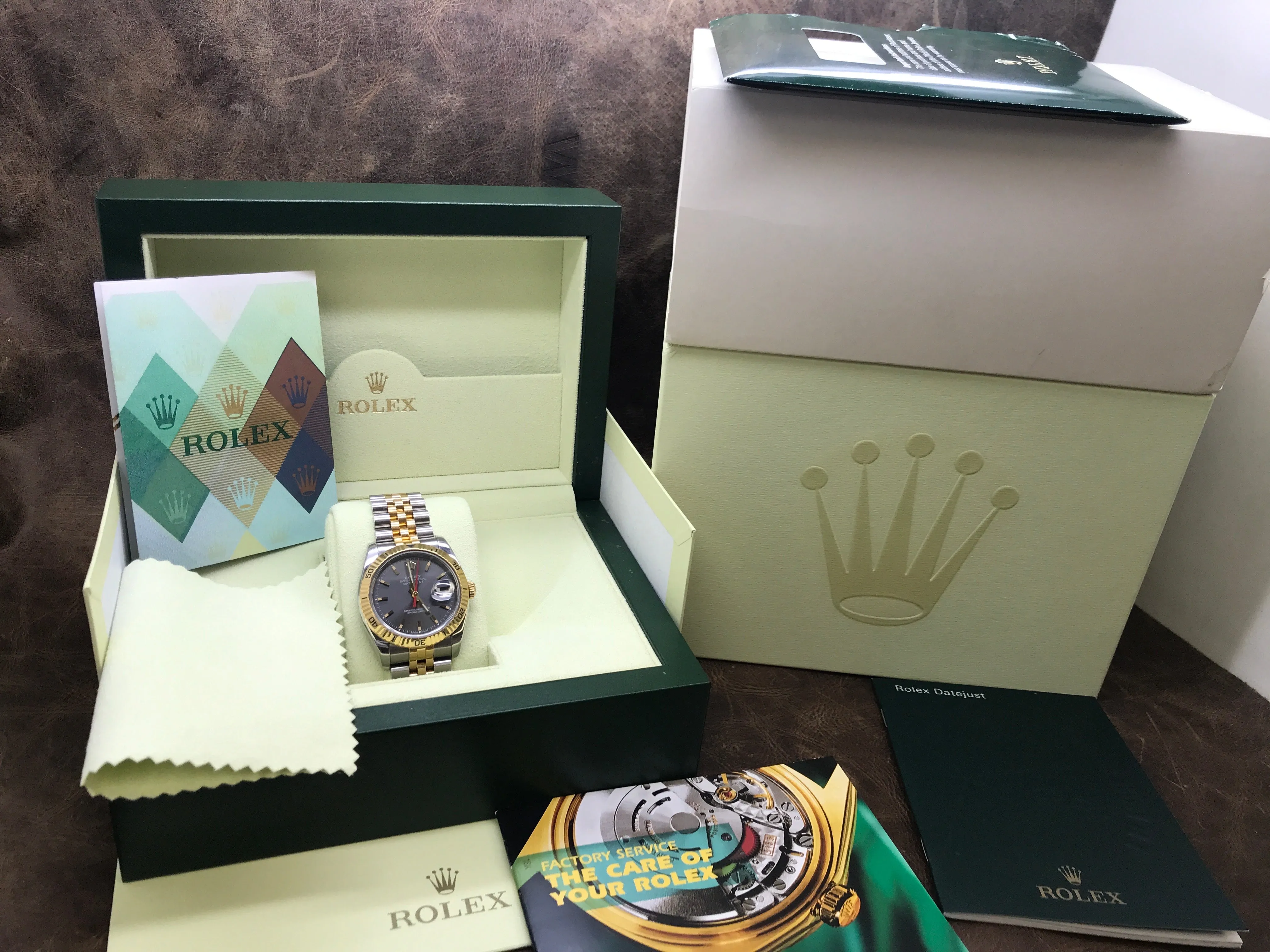 Rolex Datejust Turn-o-graph 116263 Rhodium Dial Automatic Watch