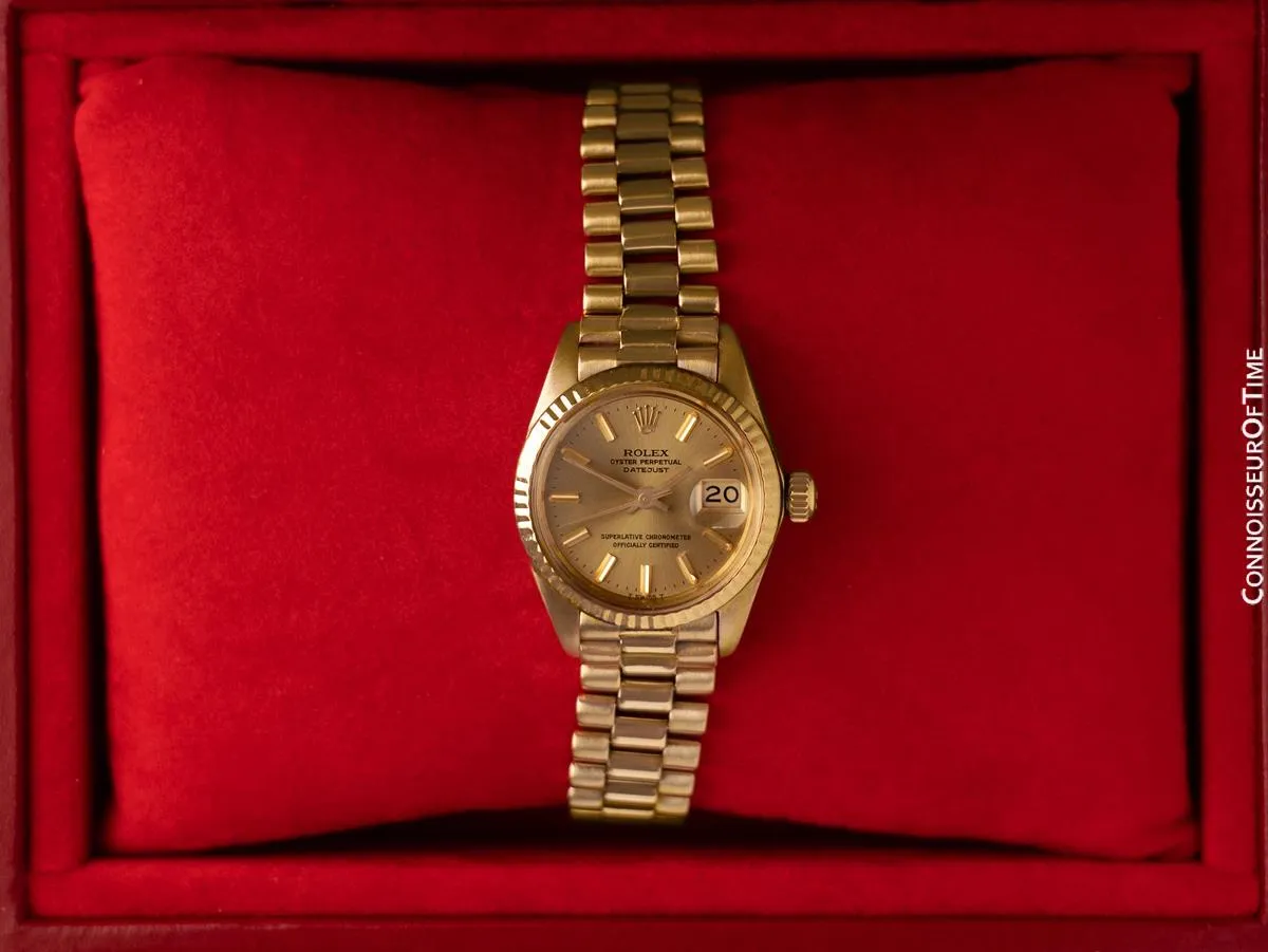 Rolex Ladies President Datejust 26mm Watch with Boxes & Booklets, Ref. 6917 - 18K Gold
