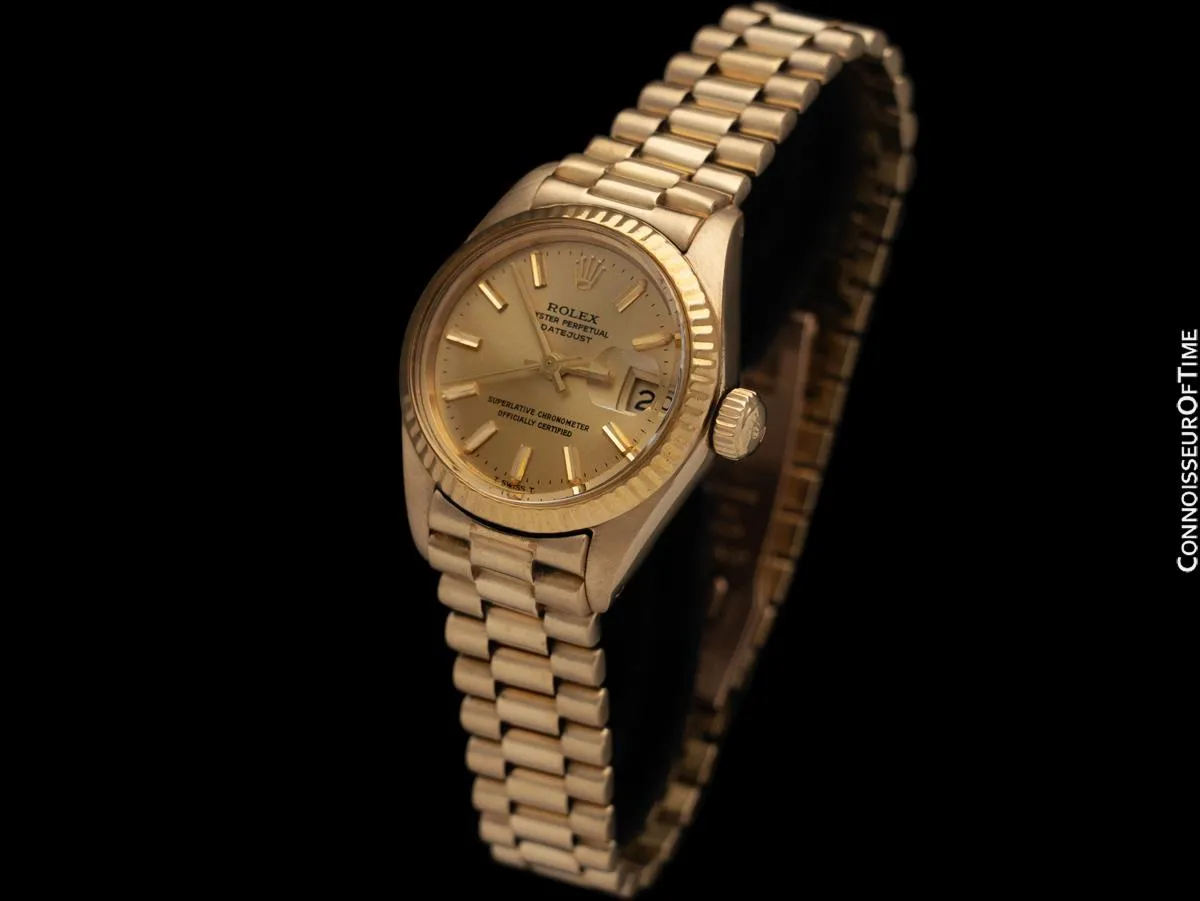 Rolex Ladies President Datejust 26mm Watch with Boxes & Booklets, Ref. 6917 - 18K Gold