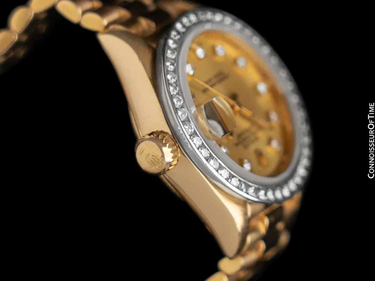 Rolex Ladies President Datejust, 69178 - 18K Gold & Rolex Factory Diamond Dial