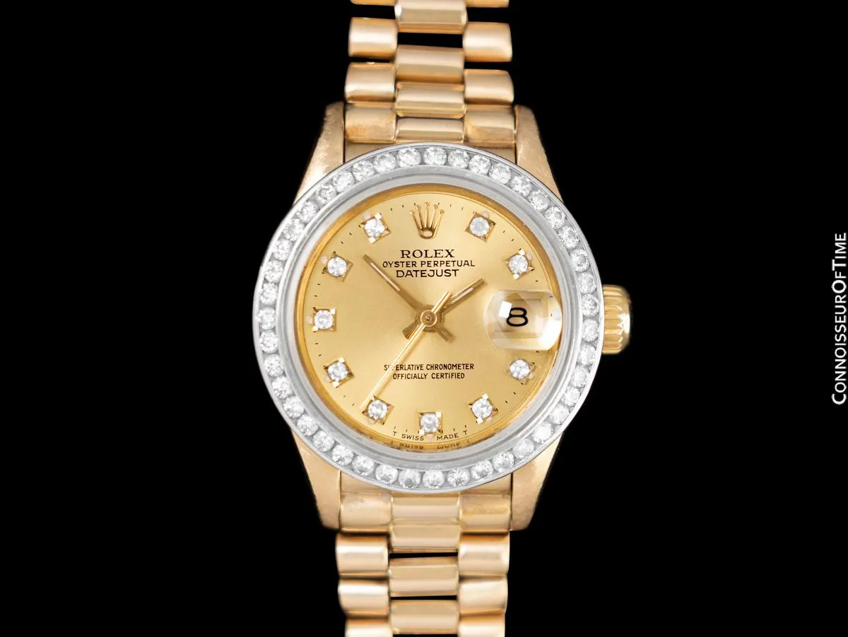 Rolex Ladies President Datejust, 69178 - 18K Gold & Rolex Factory Diamond Dial