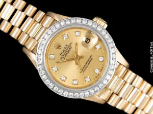 Rolex Ladies President Datejust, 69178 - 18K Gold & Rolex Factory Diamond Dial