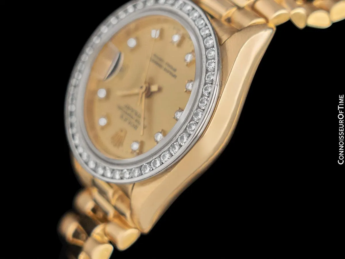 Rolex Ladies President Datejust, 69178 - 18K Gold & Rolex Factory Diamond Dial