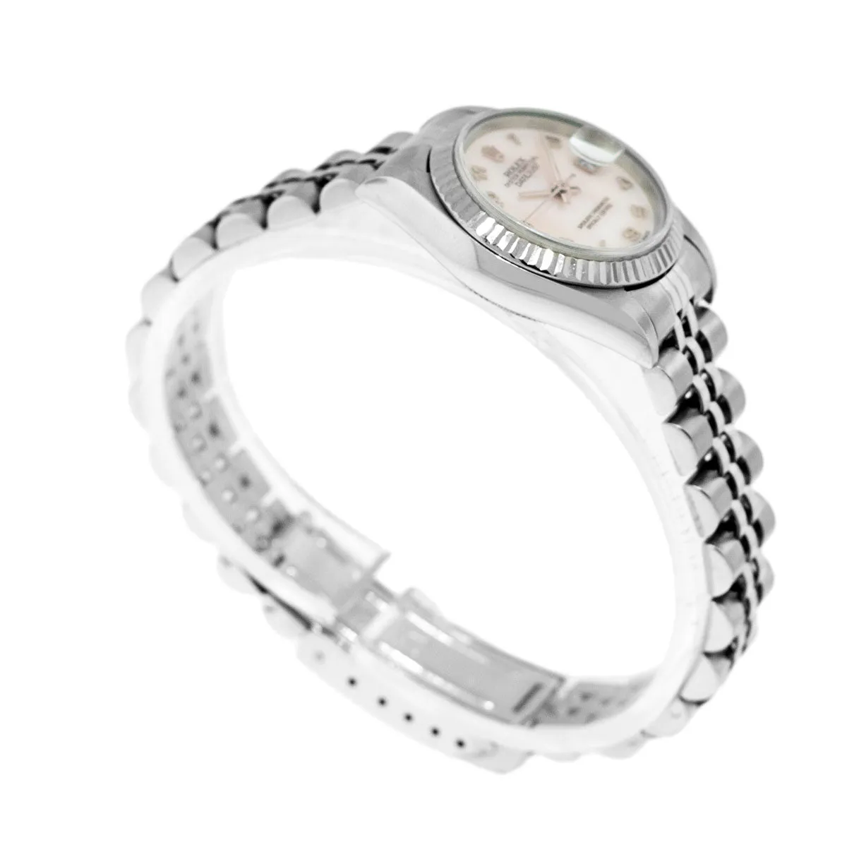 Rolex Lady-Datejust 26mm Stainless Steel Mother of Pearl Arabic Dial Fluted Bezel 79174
