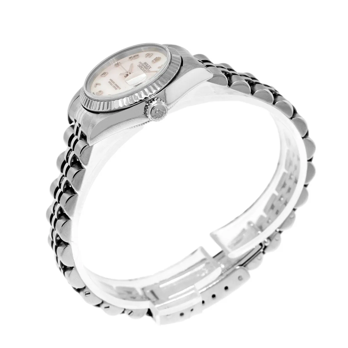 Rolex Lady-Datejust 26mm Stainless Steel Mother of Pearl Arabic Dial Fluted Bezel 79174