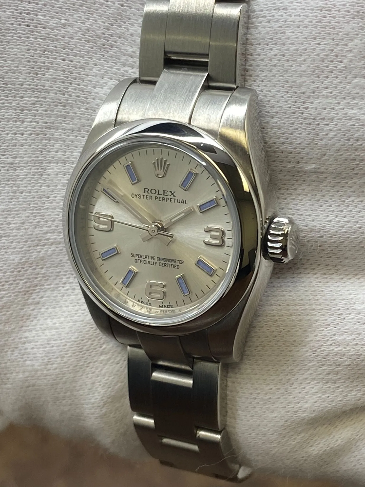 Rolex Oyster Perpetual 26mm 176200 Silver Dial Automatic Women's Watch