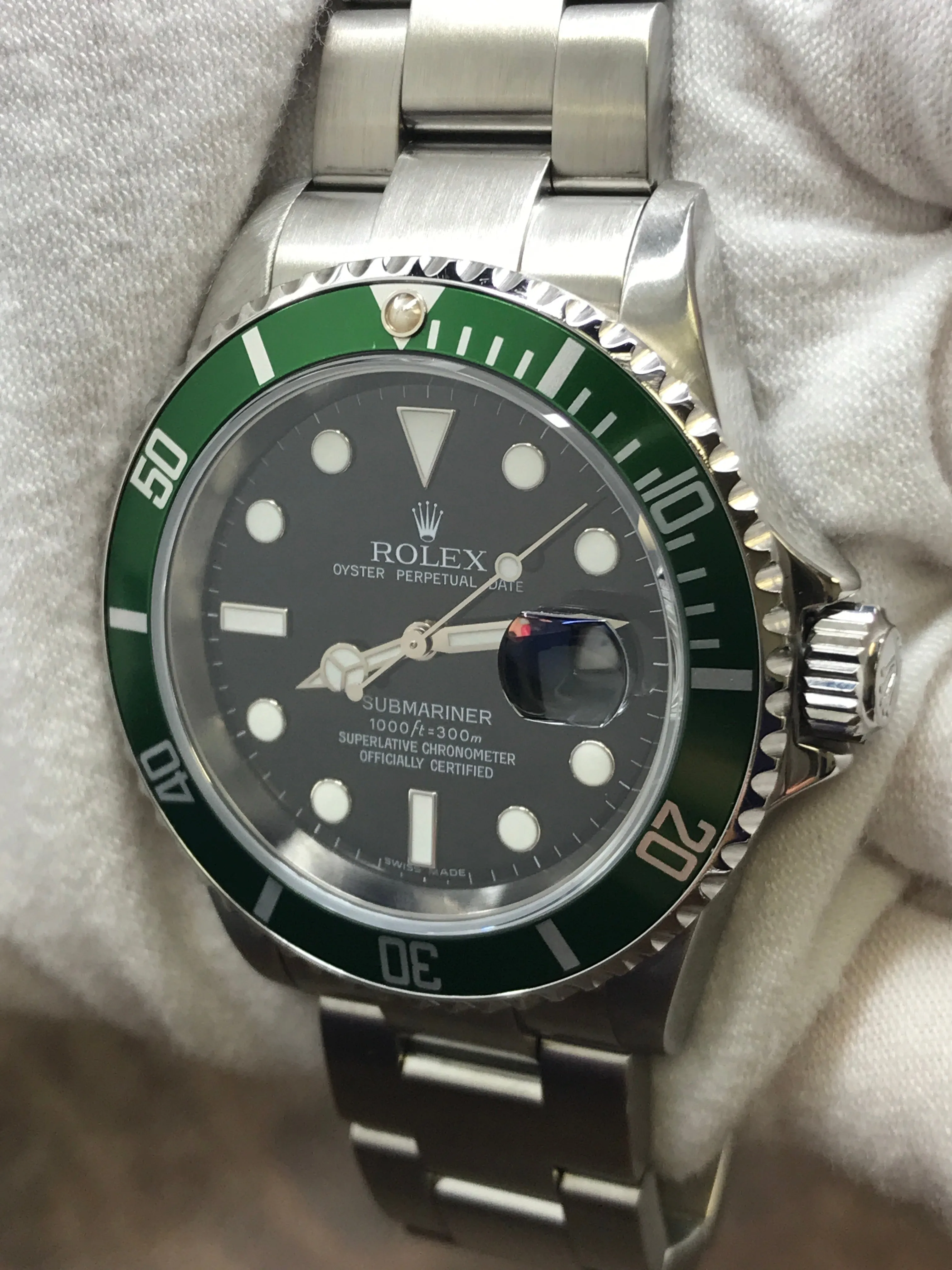 Rolex Submariner 50th Anniversary Kermit 16610V Black Dial Automatic Men's Watch