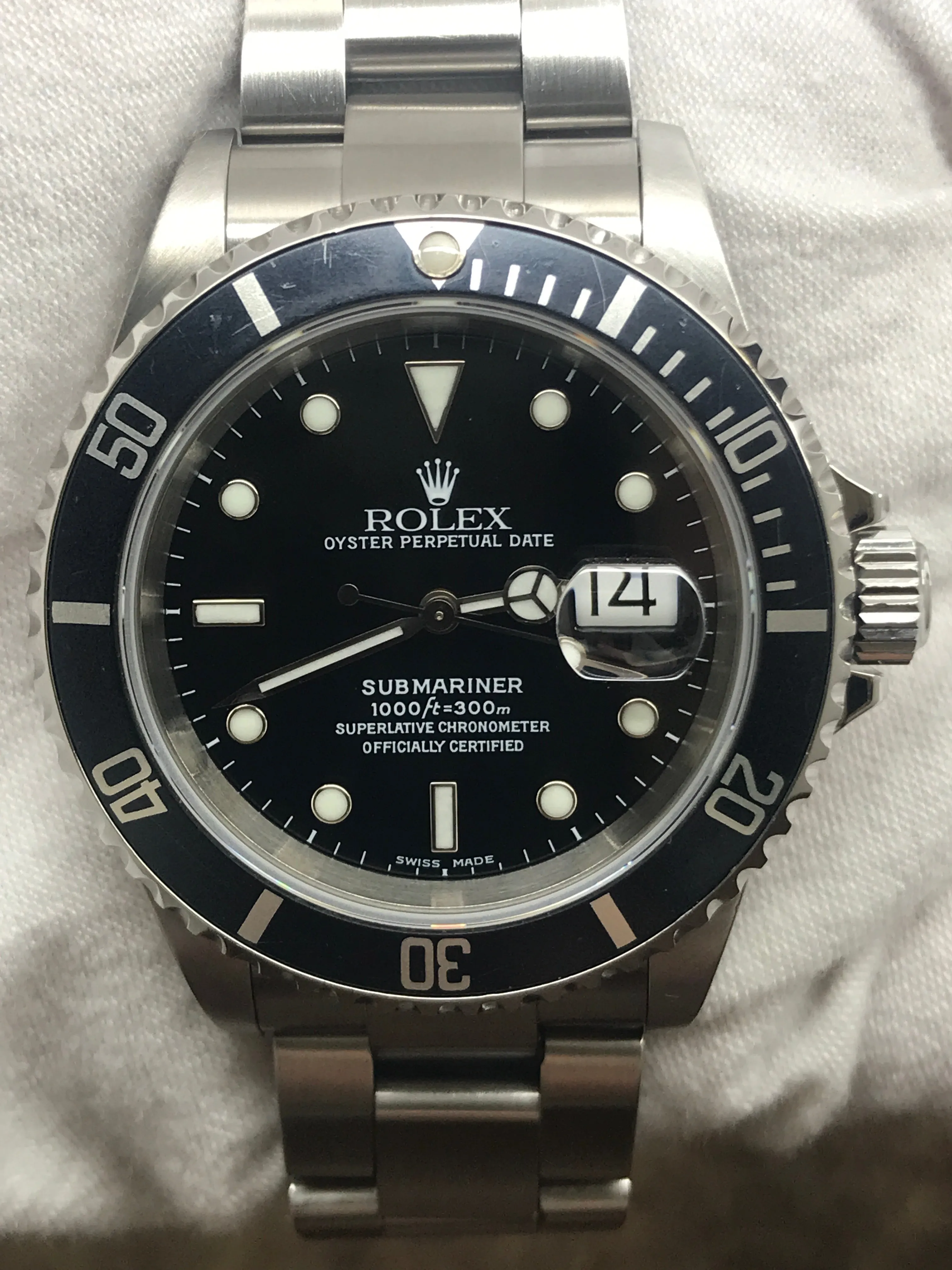 Rolex Submariner Date 16610 Black Dial Automatic Men's Watch