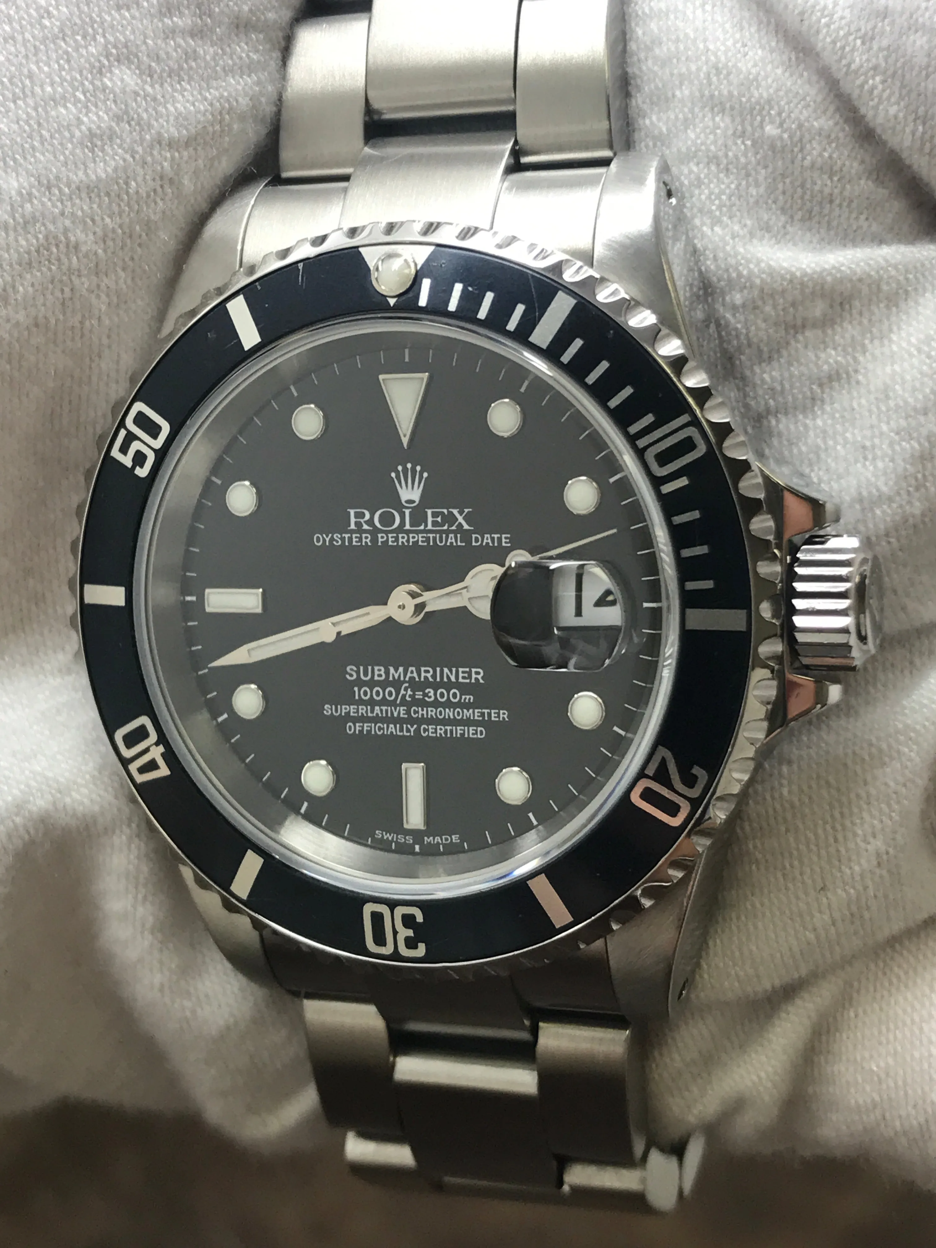 Rolex Submariner Date 16610 Black Dial Automatic Men's Watch