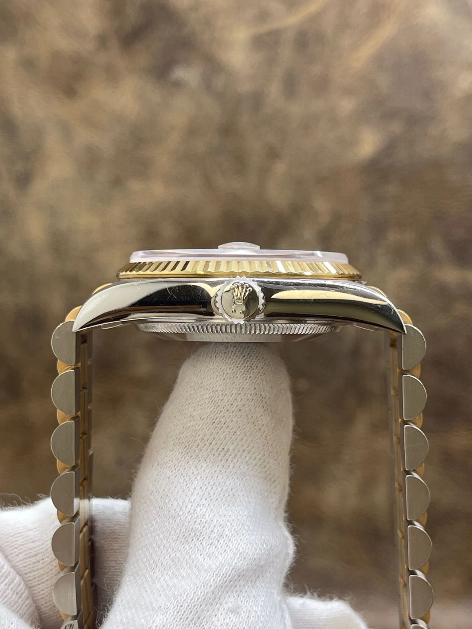 Rolex Tridor President Day Date 36mm 18239B Champ Diamond Dial Automatic Watch