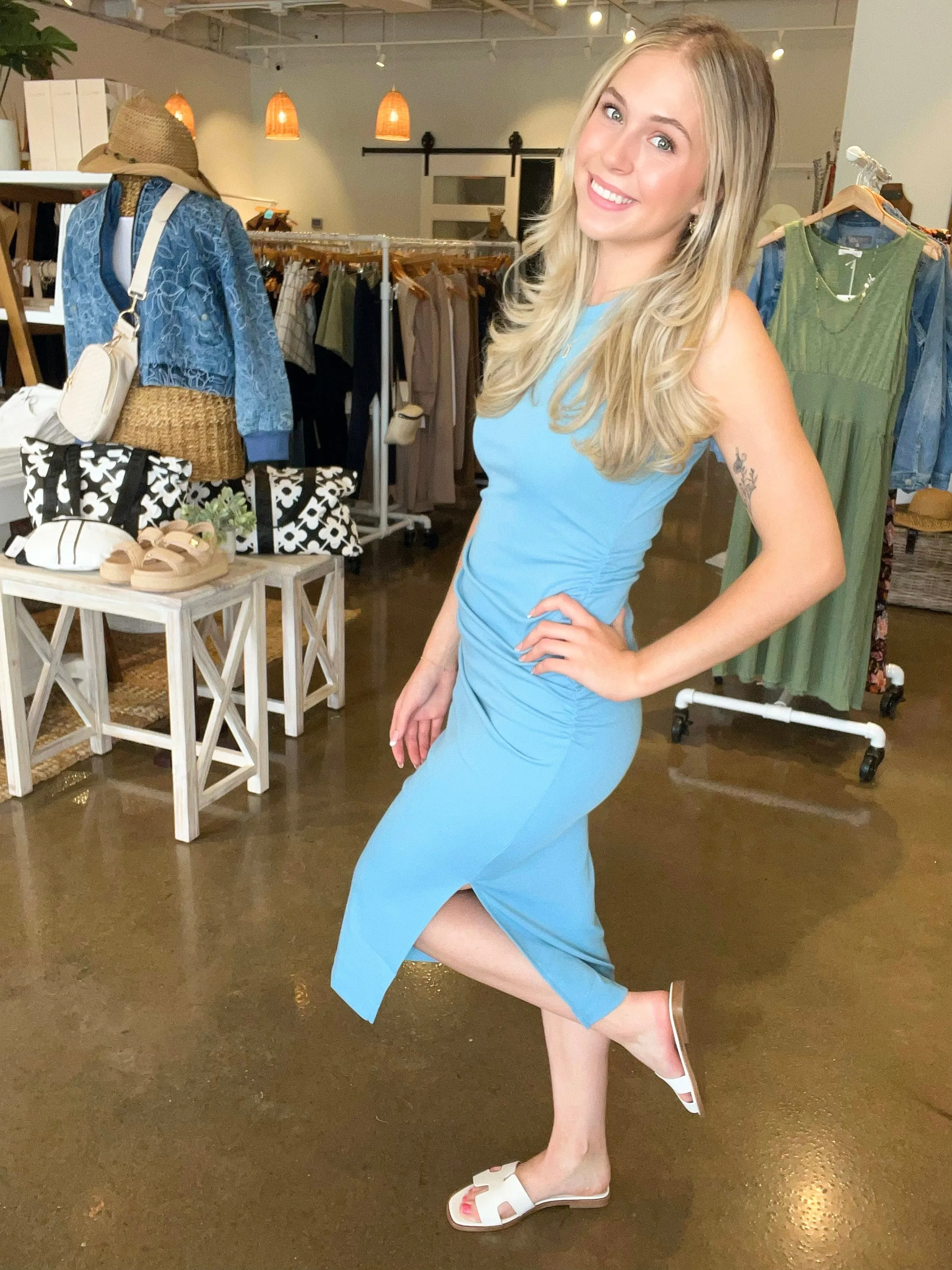 Ruched Midi Dress
