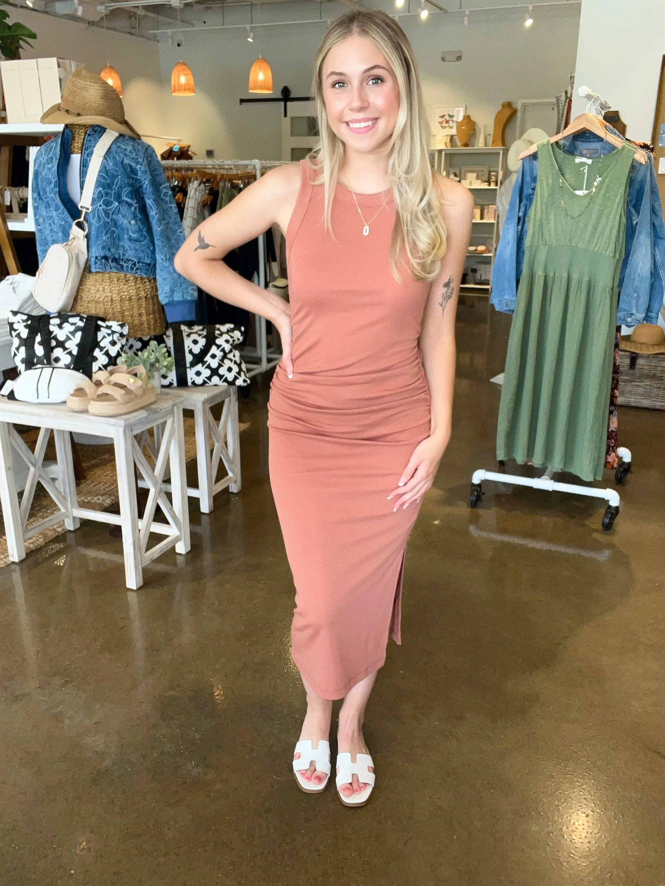 Ruched Midi Dress