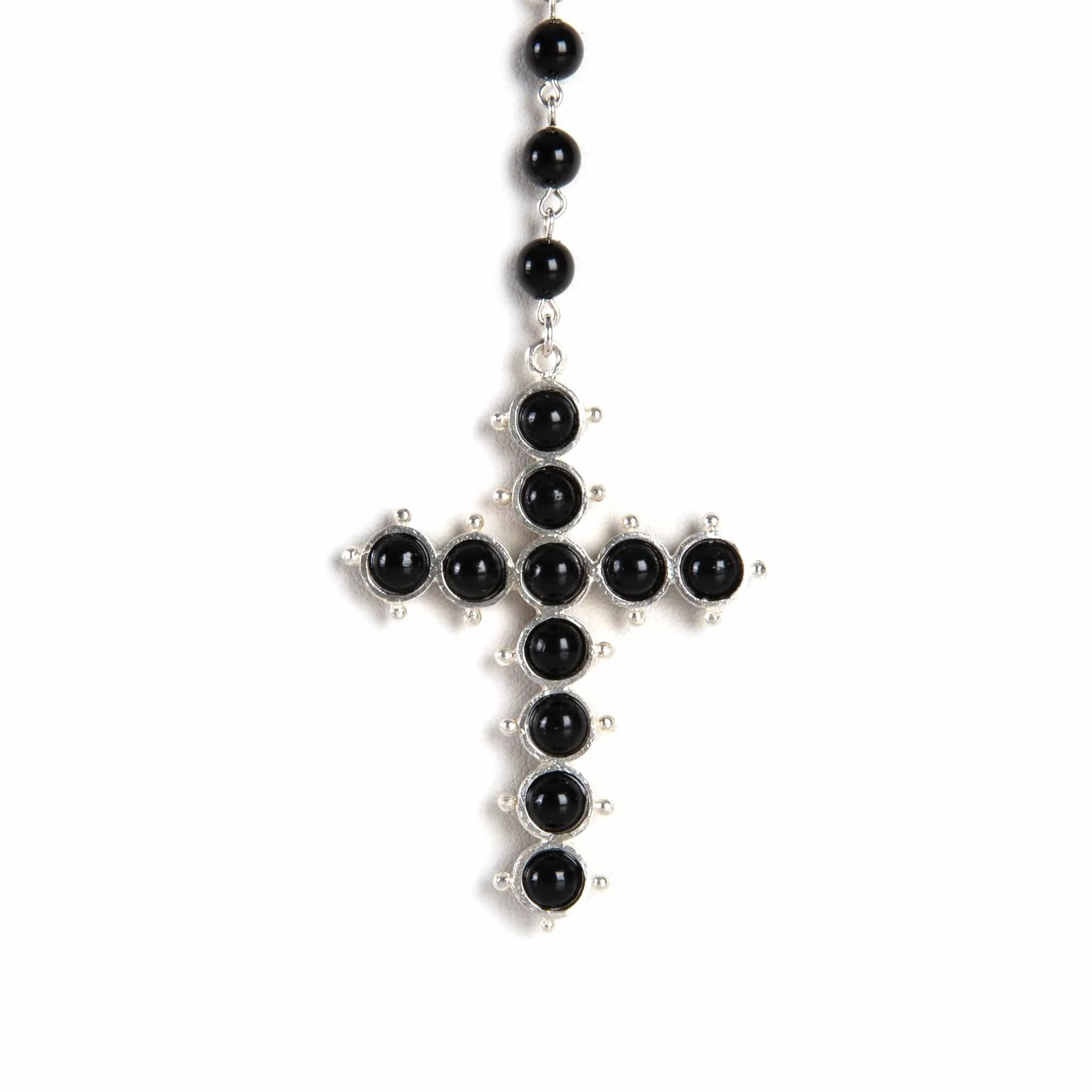 Saint Cross Vine Rosary Necklace - Mystic Black   Necklace Extender
