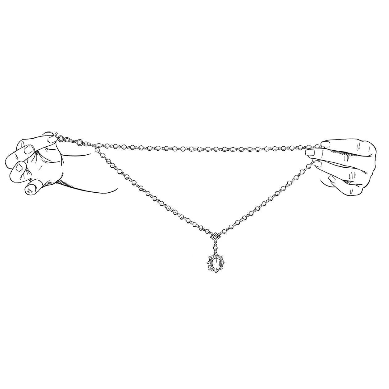 Saint Cross Vine Rosary Necklace - Mystic Black   Necklace Extender