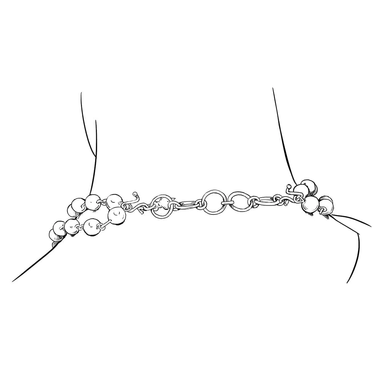 Saint Cross Vine Rosary Necklace - Mystic Black   Necklace Extender