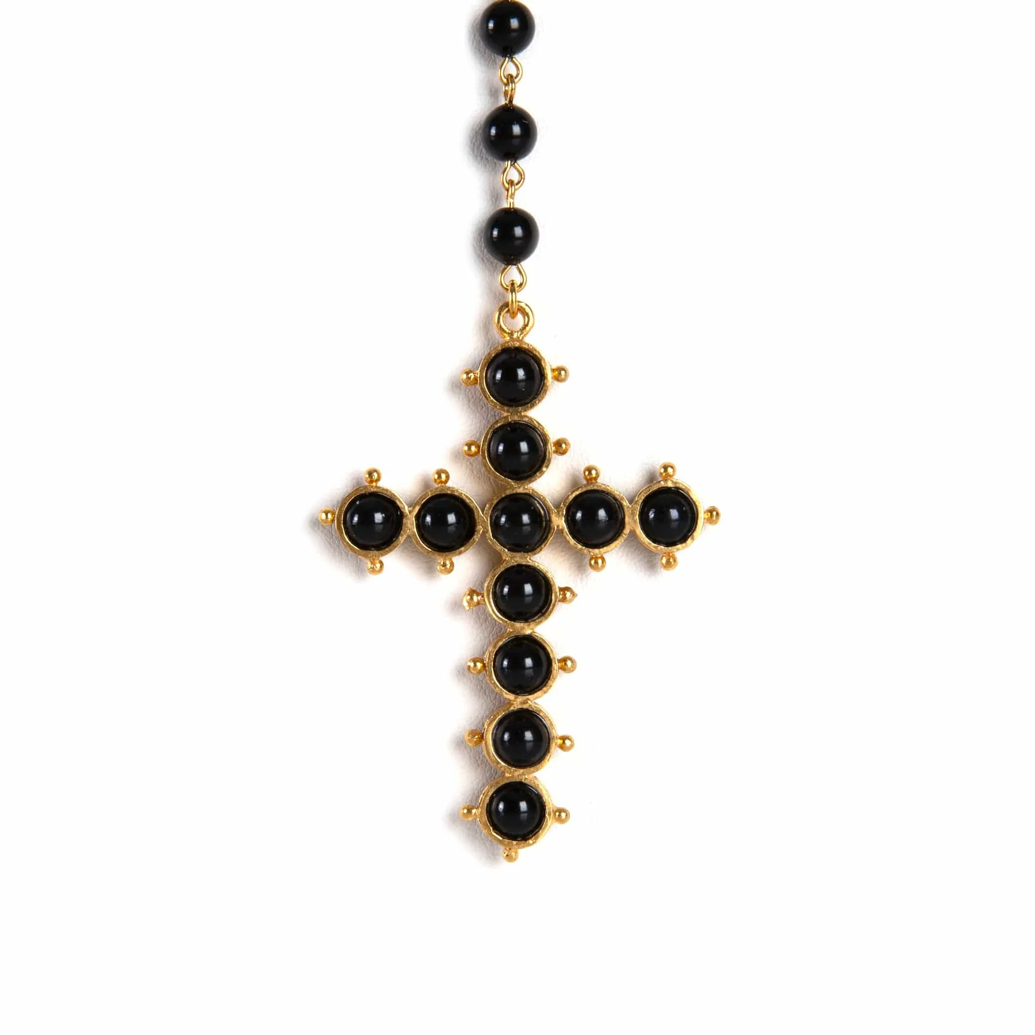 Saint Cross Vine Rosary Necklace - Mystic Black   Necklace Extender