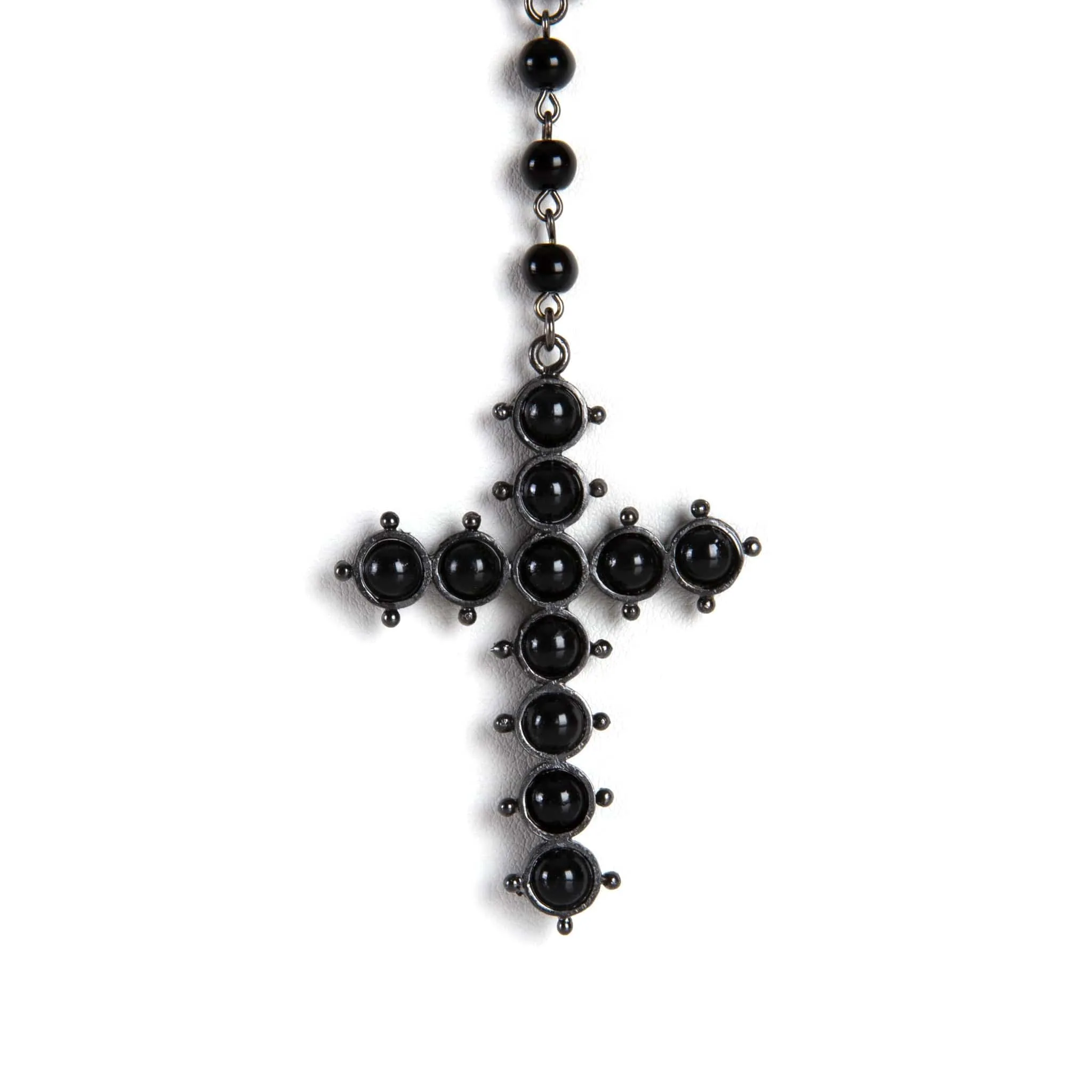 Saint Cross Vine Rosary Necklace - Mystic Black   Necklace Extender