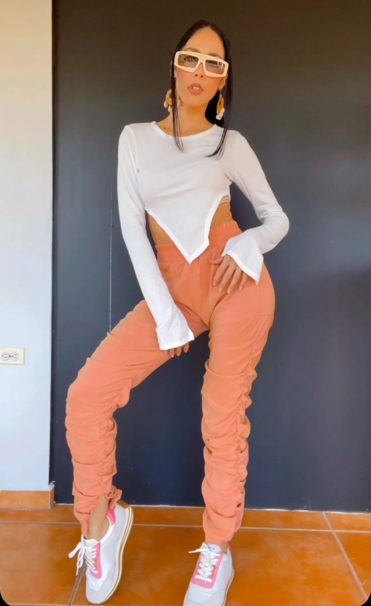 Salmon Rushed Pants