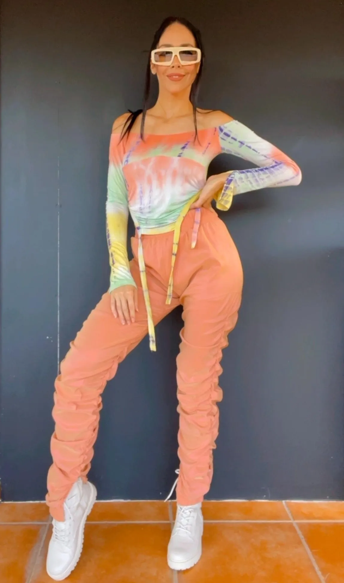 Salmon Rushed Pants