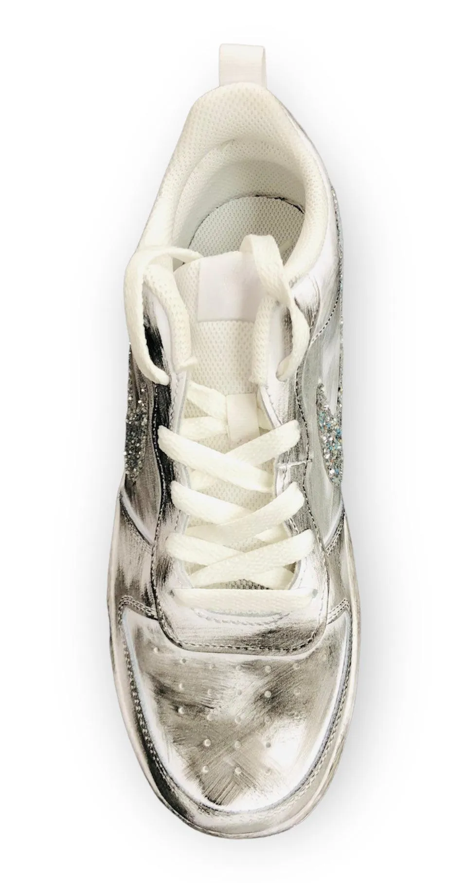 SCARPE NIKE COURT BOROUGH LOW 2 LE SNEAKERS ONE WHITE CUSTOM SMOKE