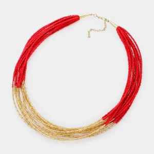 Seed Beaded Multi Layered Necklace