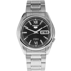 Seiko 5 SNKL55K1 SNKL55K SNKL55 Black Dial Stainless Steel Male Watch